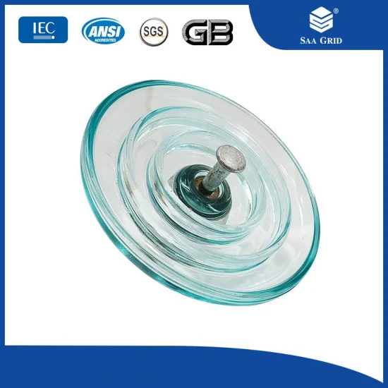Aislador de suspensión de disco de vidrio de tipo aerodinámico de alto voltaje, importación y exportación, 70kn